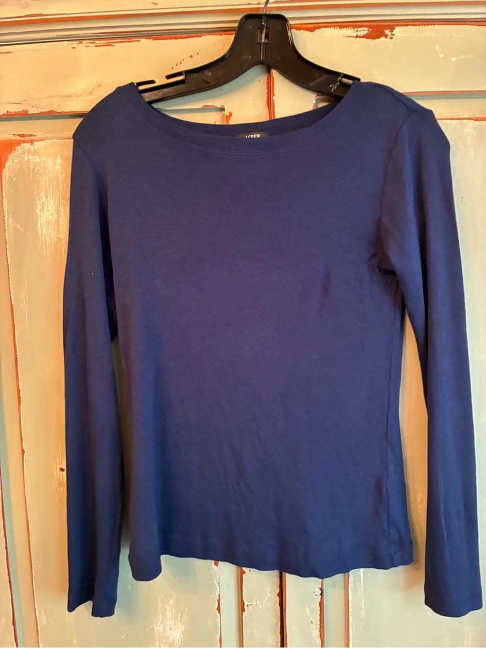 J. Crew Women's Long-Sleeve Boatneck Top in Deep Navy